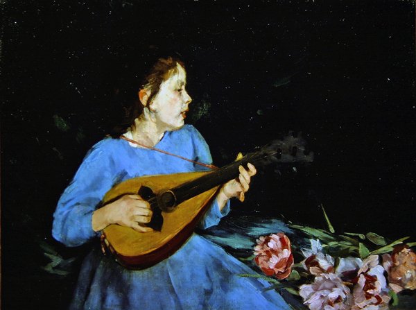 Mandolinspilleren (olie på lærred) af Antonio Mancini