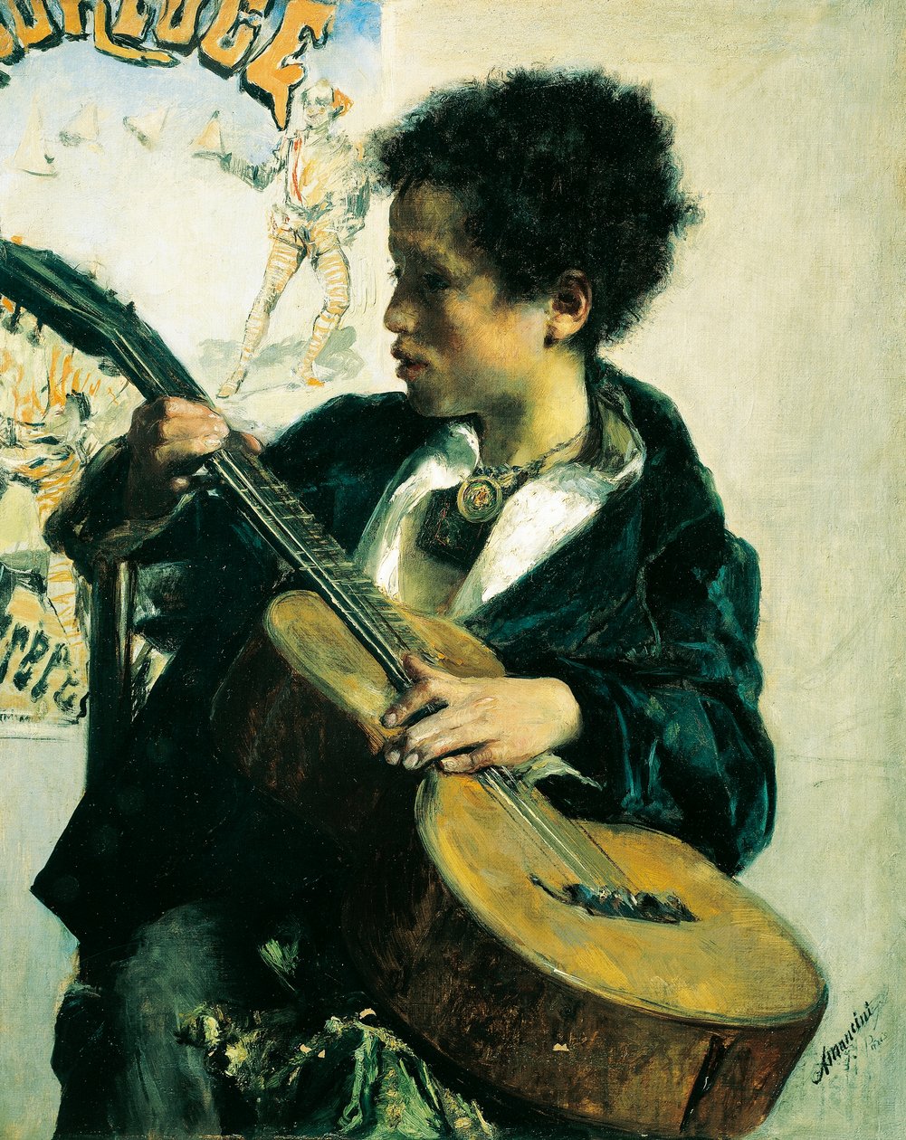 Urchin med en guitar af Antonio Mancini