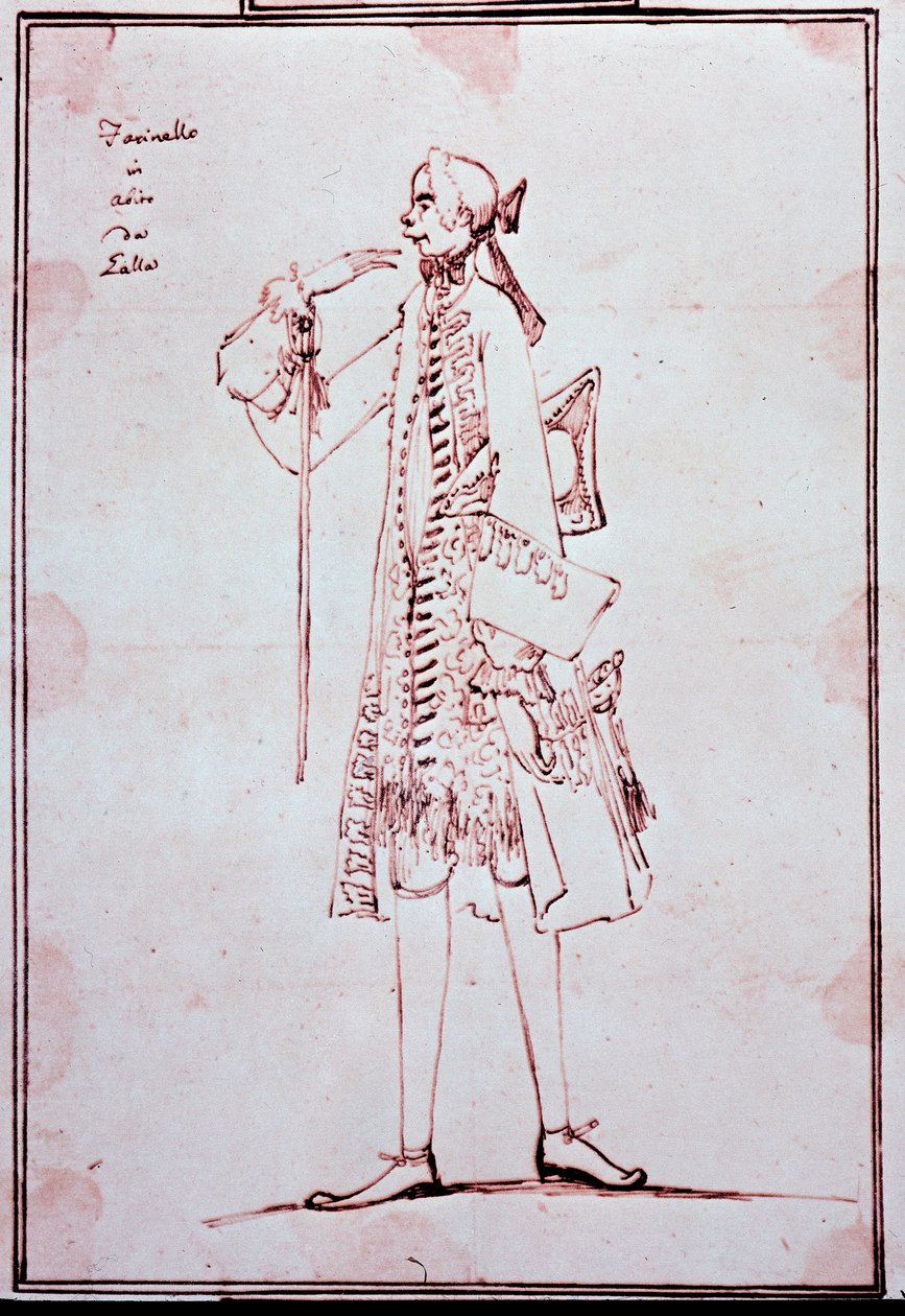 Portræt af Carlo Broschi kaldet Farinelli (1705-1782) Italiensk castrato (castrat) Tegnefilm af Anton Maria Zanetti (1680-1767). 1700-tallet. Privat samling. af Antonio Maria Zanetti