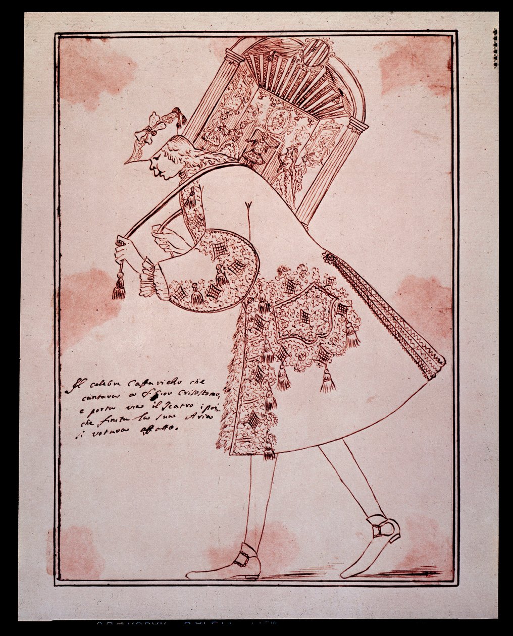 Portræt af Gaetano Majorana kaldet Caffarelli (eller Cafarello eller G Affariello) (1710-1783) Italiensk castrato (castrat), der bortfører San Giovanni Grisostomo-teatret tegnefilm af Anton Maria Zanetti (1680-1767). 1700-tallet. Privat samling. af Antonio Maria Zanetti