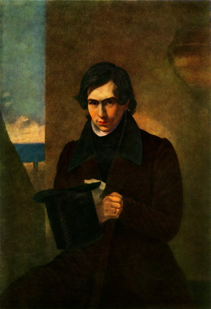 Portræt af digteren Nestor Vasilyevich Kukolnik, 1836, 1965. af Antonio Molinari