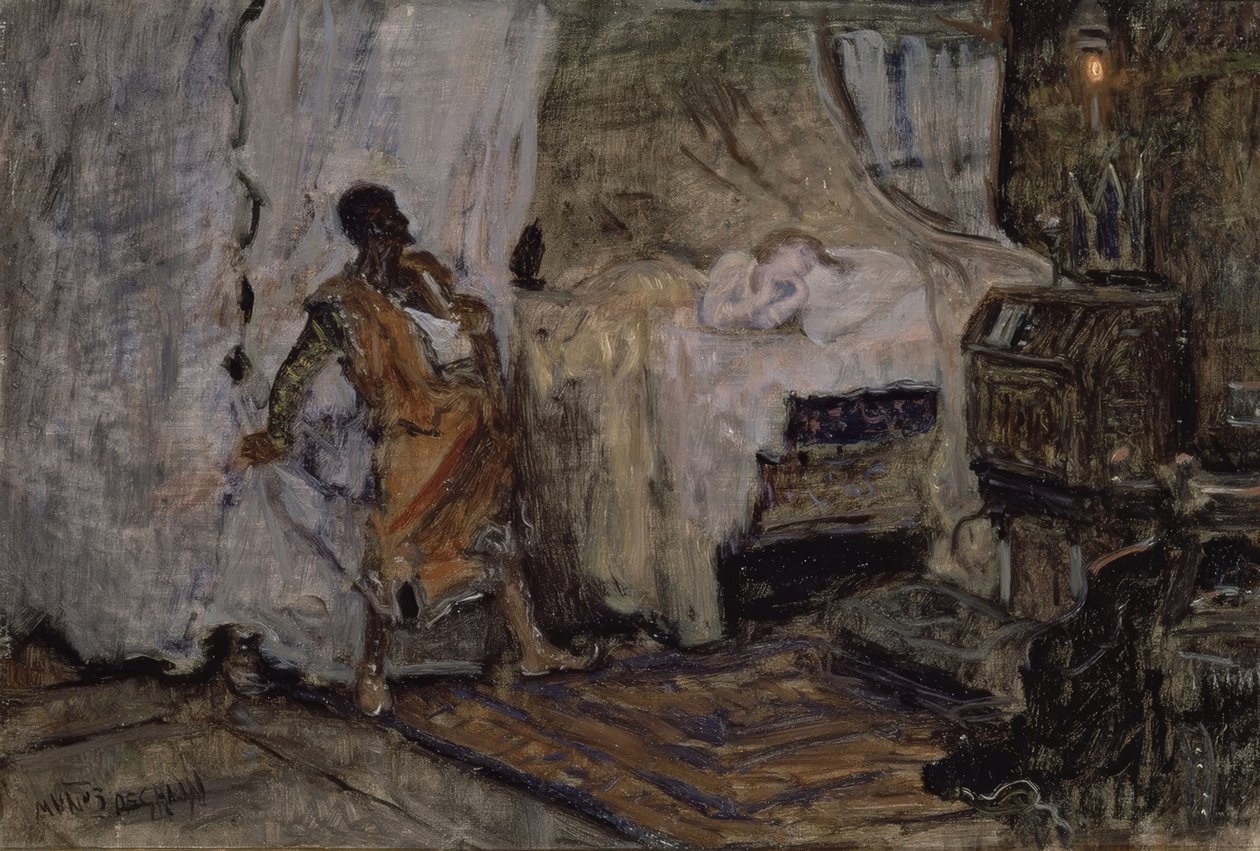 Skitse af Othello og Desdemona af Antonio Munoz Degrain
