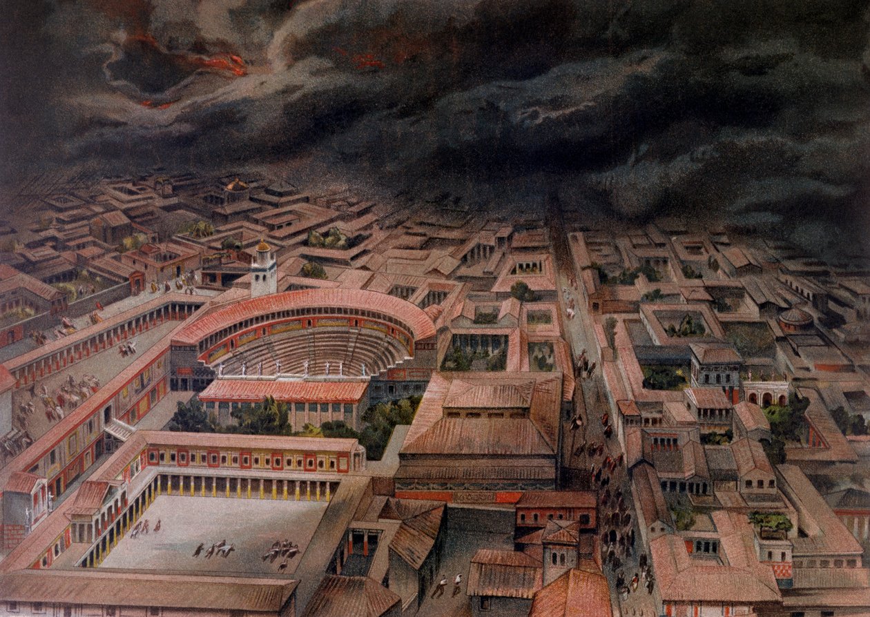 Vesuvs udbrud i Pompeji i 79 e.Kr af Antonio Niccolini