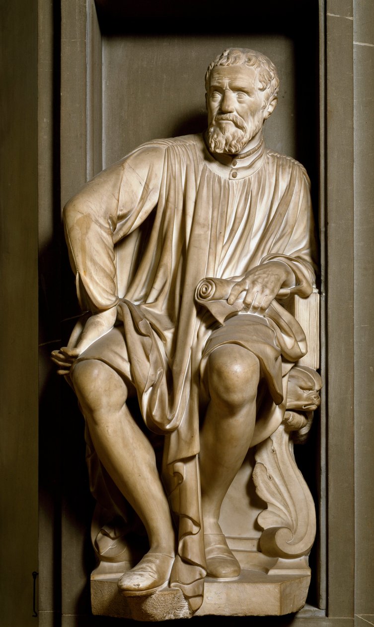 Portræt af billedhuggeren, maleren og arkitekten Michelangelo Buonarroti dit Michelangelo af Antonio Novelli