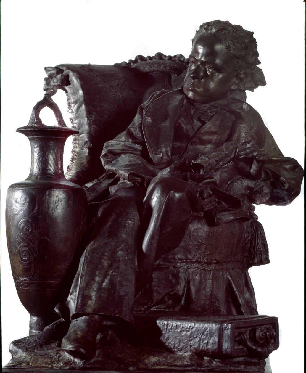 Monument til prins Oddone Eugenio Maria di Savoia (1846-1866) (Monument til prins Oddone, hertug af Montferrat) Bronzeskulptur af Antonio Orazio Quinzio (1856-1928) 1891 Dim 91x61x95 cm Gener, Galleria d