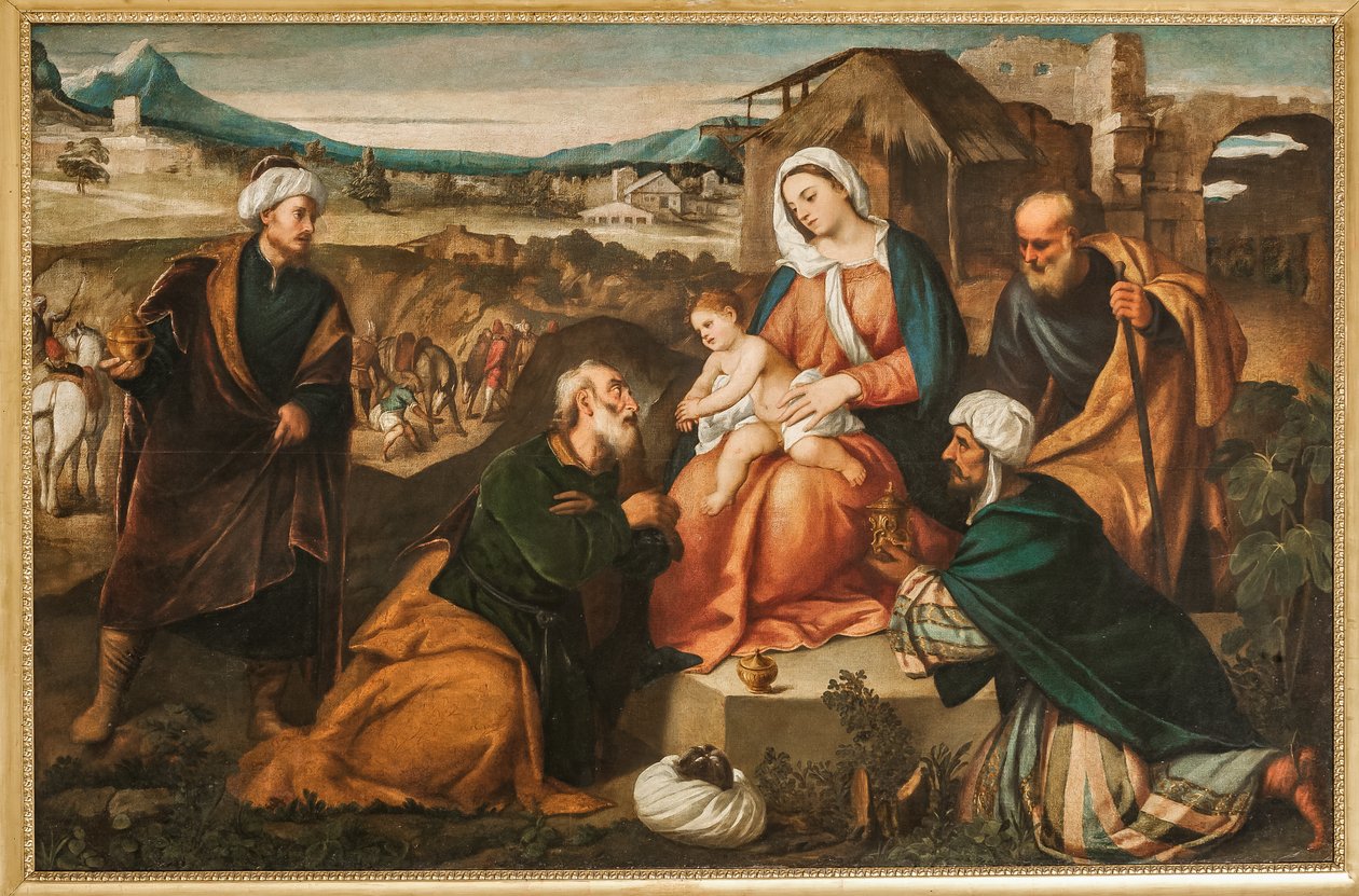 Adoration of the Magi (olie på lærred) af Antonio Palma