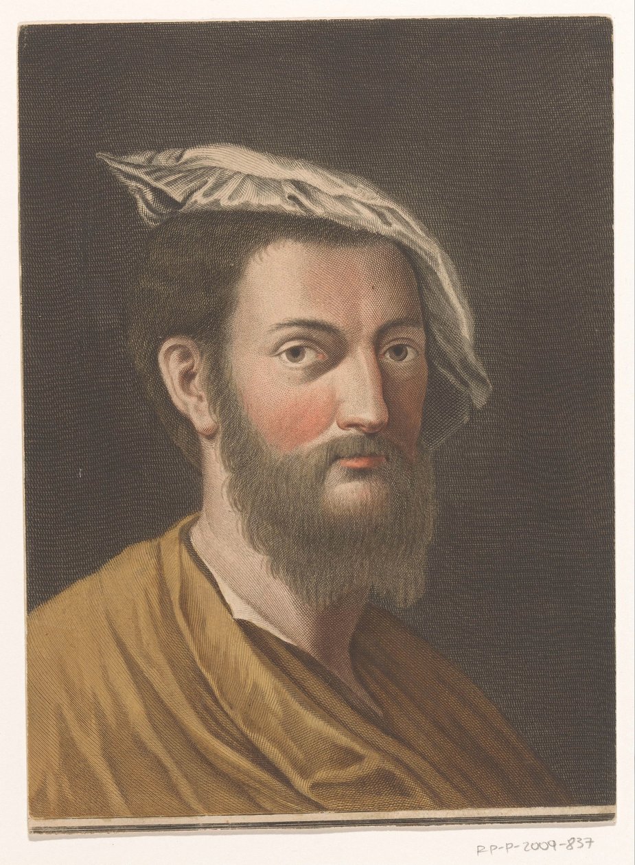 Portræt af kunstneren Francesco Primaticcio Portrætter af kunstnere (serietitel) af Antonio Pazzi