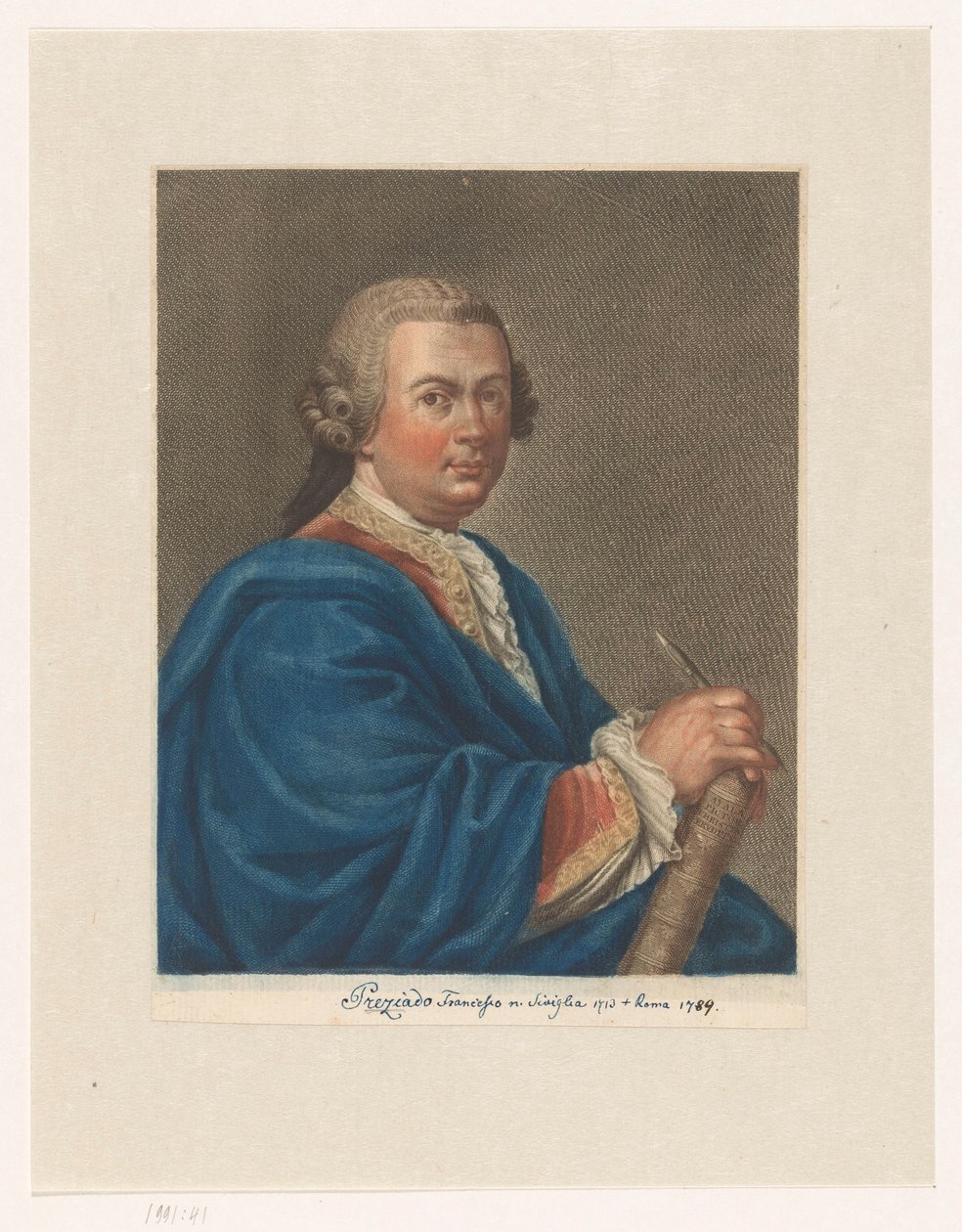 Portræt af kunstneren Francisco Preciado de la Vega Portrætter af kunstnere af Antonio Pazzi
