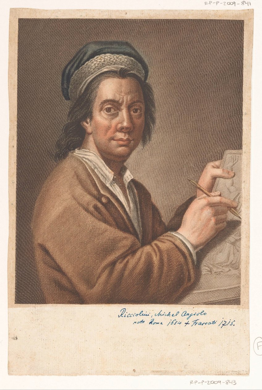 Portræt af kunstner Michelangelo Ricciolini af Antonio Pazzi