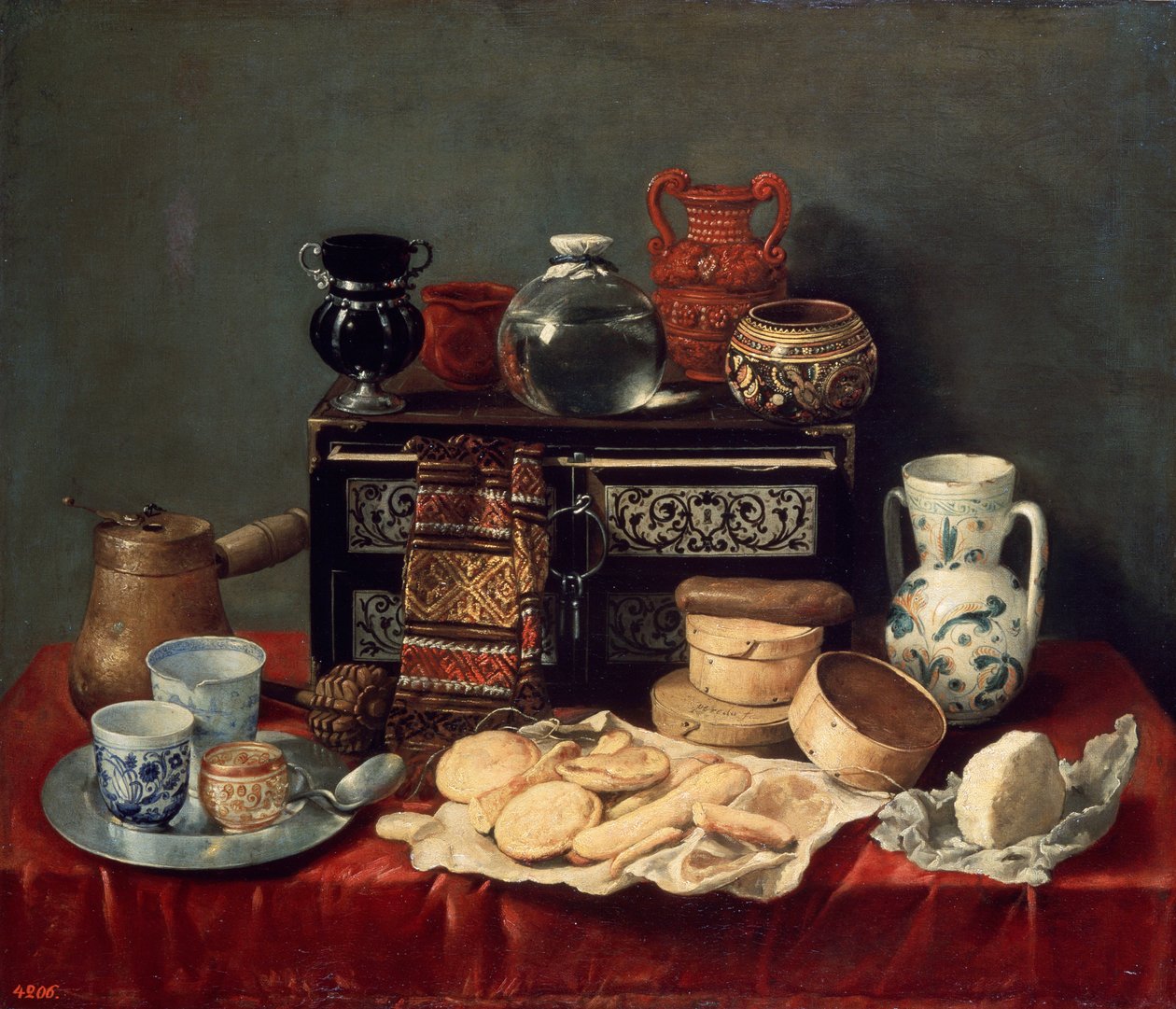 Stilleben med ibenholt kiste, 1652. af Antonio Pereda y Salgado