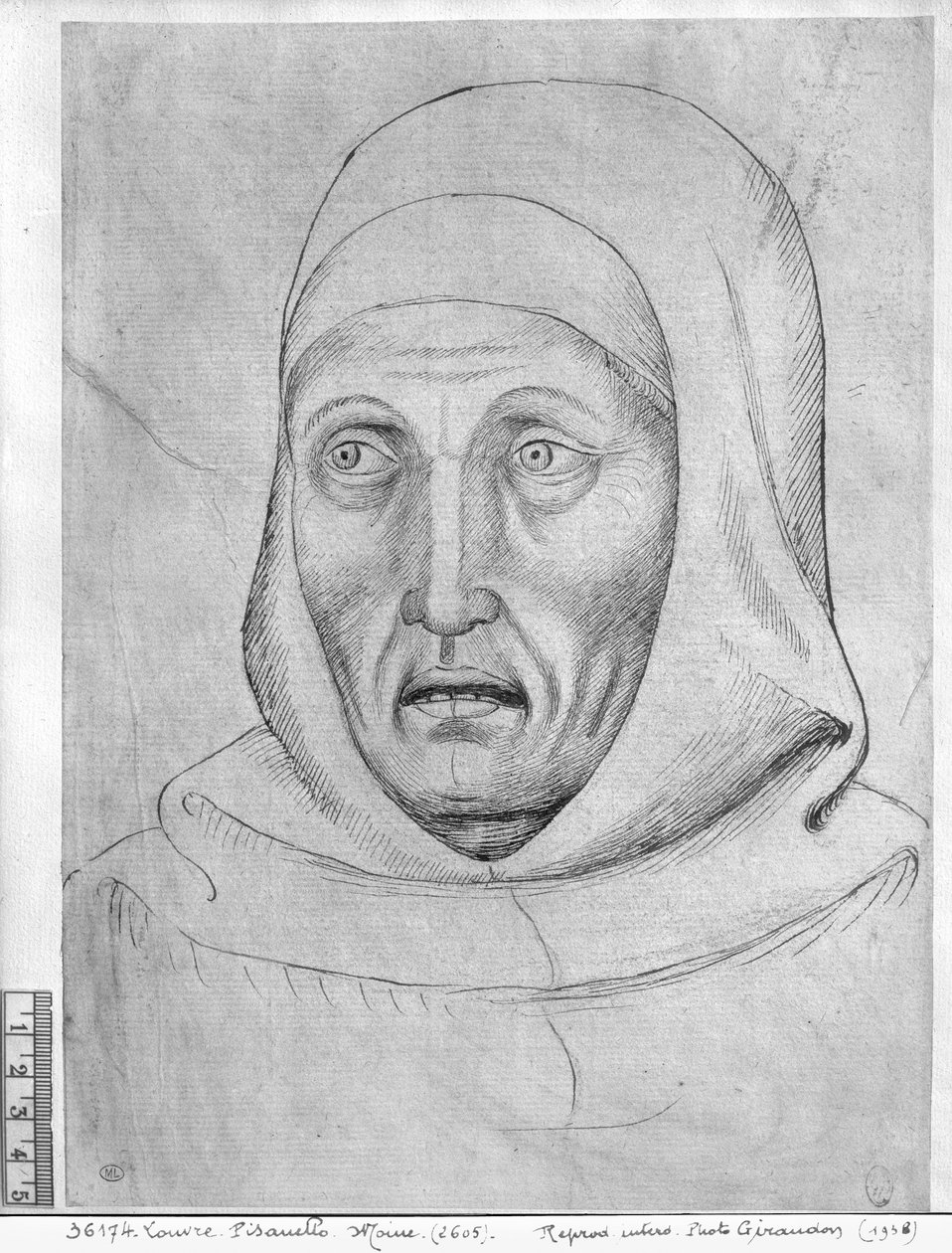 Leder af en munk, fra The Vallardi Album af Antonio Pisanello