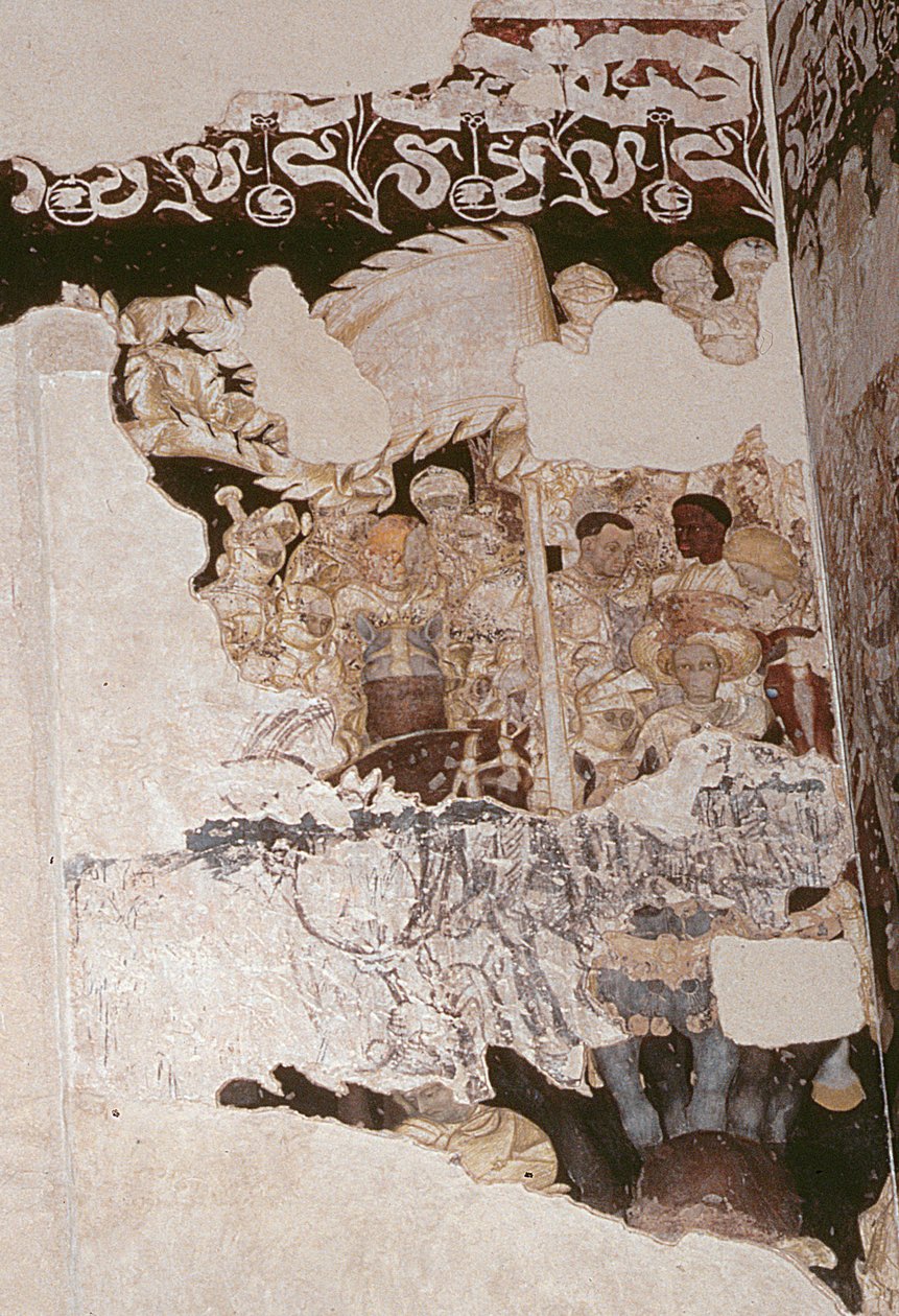 Knights of the Round Table på deres søgen efter den hellige gral eksponerede sinopie og freskomalerier fra 78576 af Antonio Pisanello