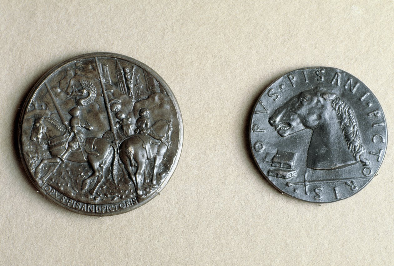 Medalje af Francesco Sforza, herre af Cremona, til hest (bronze) af Antonio Pisanello