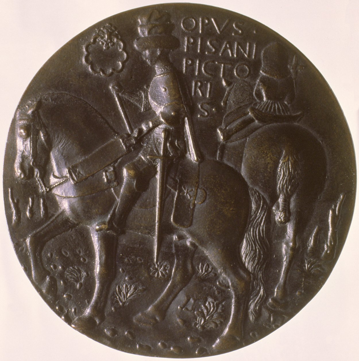 Portrætmedalje, bagside forestillende Gianfrancesco Gonzaga 13945-1444 på en hest, 1446-8 bronze for forside se 96843 af Antonio Pisanello