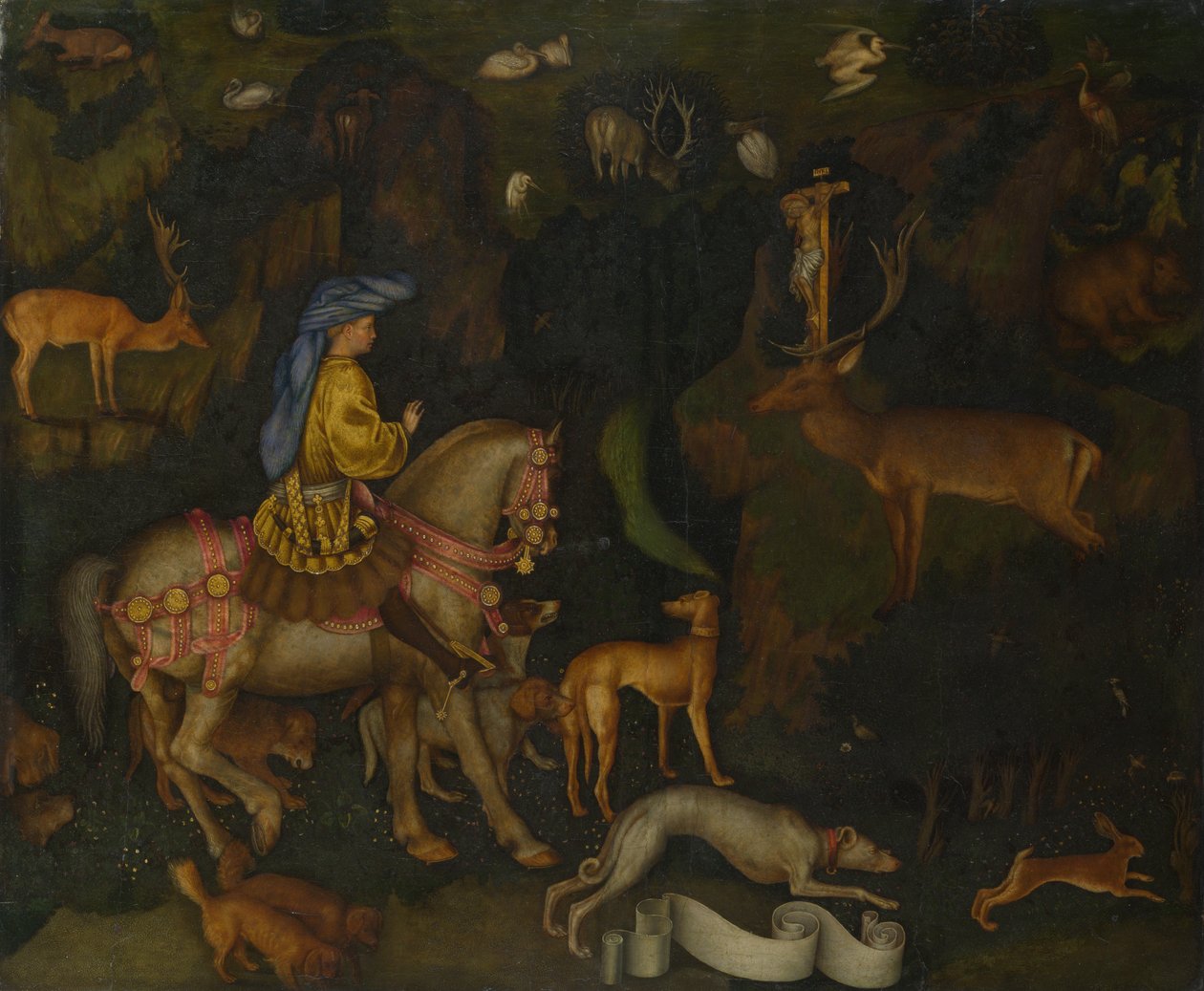 Synet om Saint Eustace, ca. 1440 af Antonio Pisanello