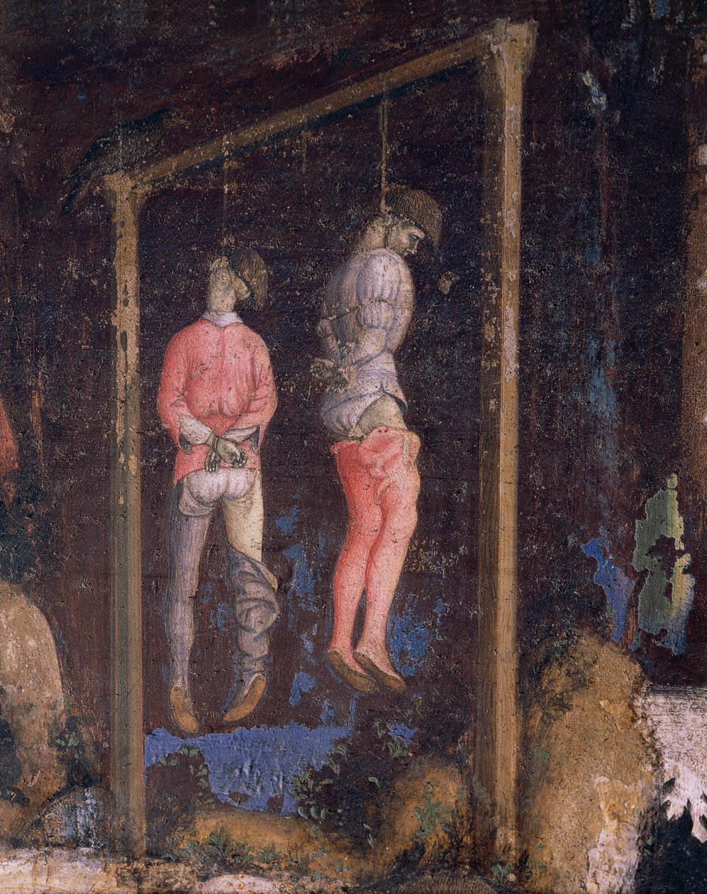 De hængte mænd, detaljer fra St. George og prinsessen af Antonio Pisanello