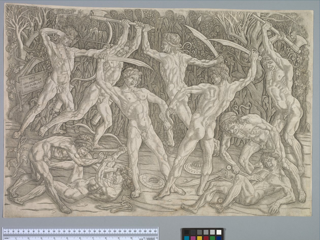 Nøgenslaget, ca. 1475 af Antonio Pollaiuolo