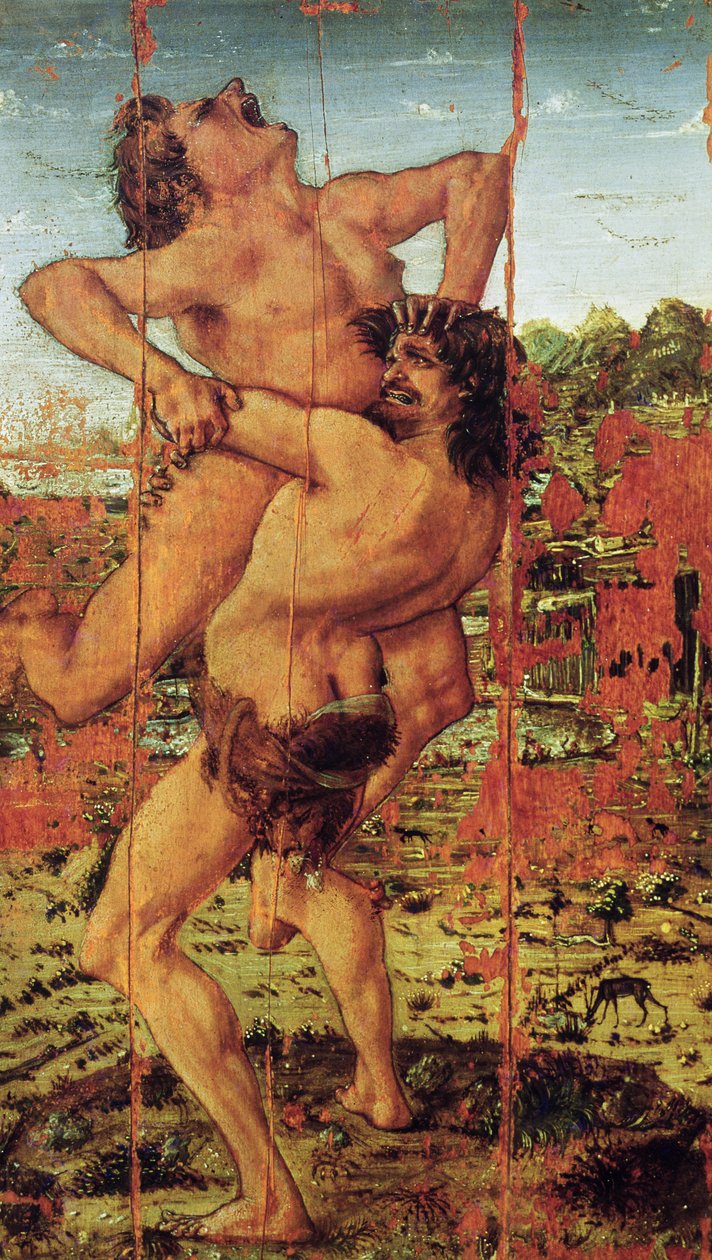 Hercules and Antaeus, 1478 (tempera på panel) (se også 162310) af Antonio Pollaiuolo