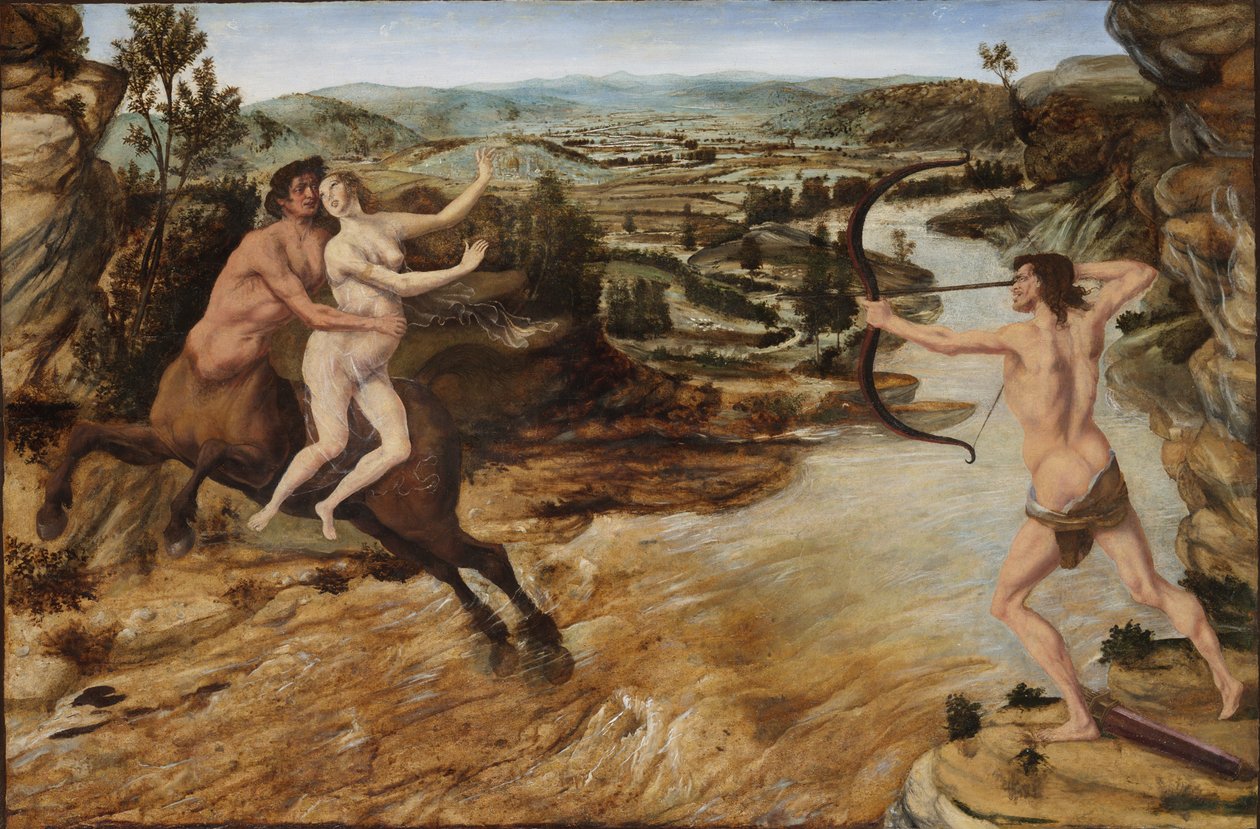 Hercules og Deianira, ca. 1475-80 (olie på panel overført til lærred) af Antonio Pollaiuolo