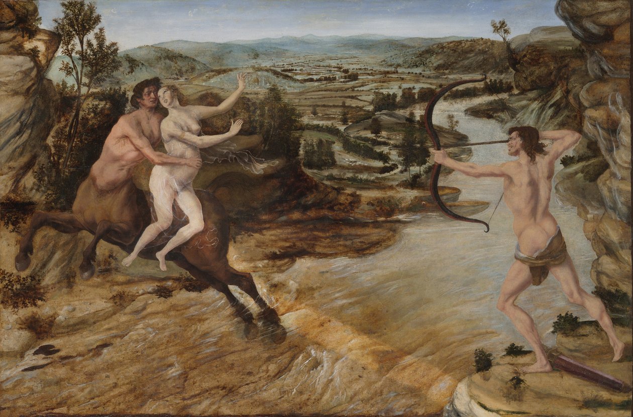 Hercules og Deianira, ca. 1475-80 (olie på panel overført til lærred) af Antonio Pollaiuolo