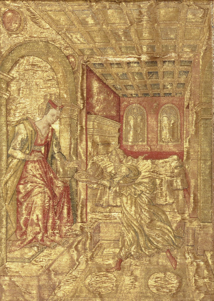 Salome præsenterer Johannes Døberens hoved for Herodias, gobelin, der skildrer scener fra helgenens liv (tekstil) af Antonio Pollaiuolo