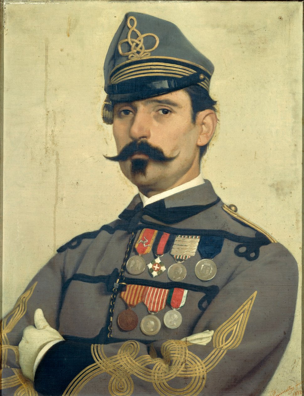 Portræt af Giovanni Maria Damiani iført Garibaldis hæruniform, af Antonio Puccinelli af Antonio Puccinelli