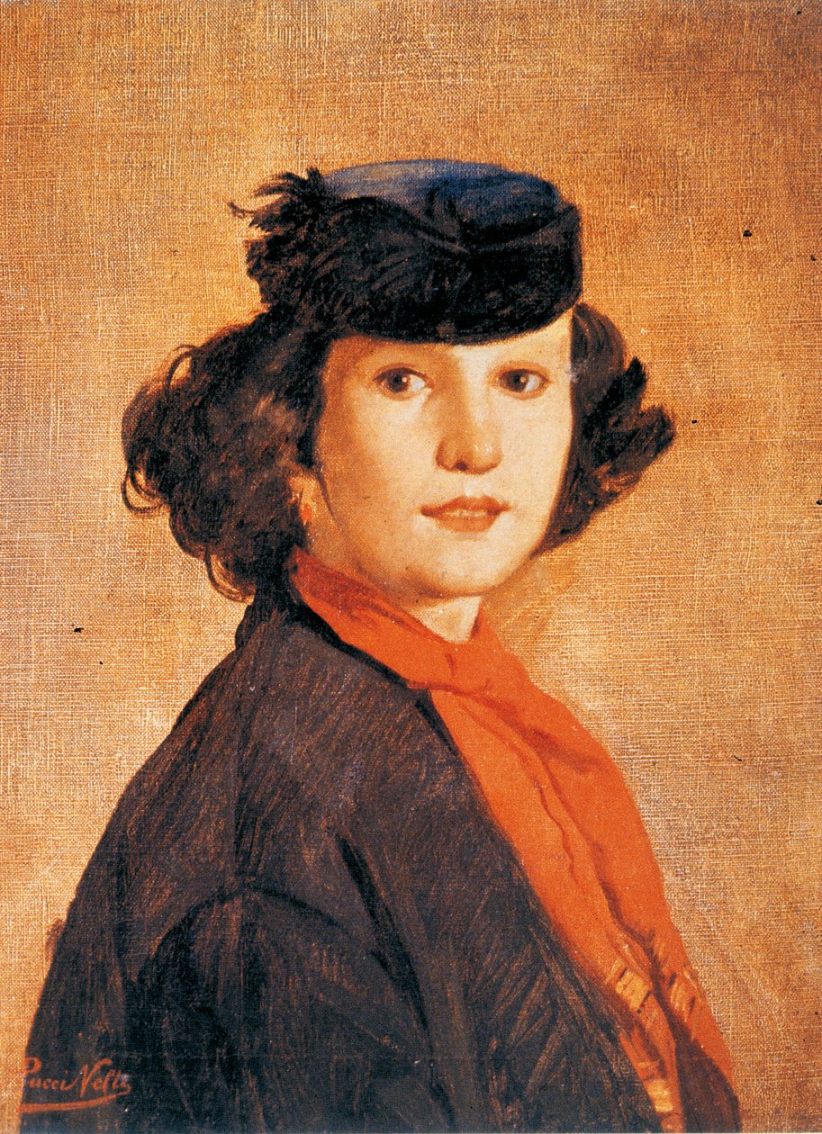 Portræt af hustru (Nerina Badioli) af Antonio Puccinelli, olie på lærred, omkring 1866, 54x42 cm af Antonio Puccinelli