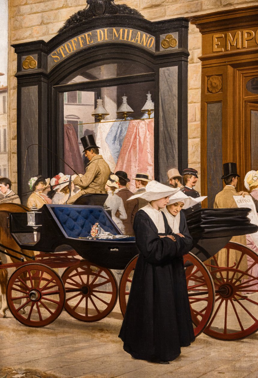 Epoken, detalje med en nonne og en vogn af Antonio Puccinelli
