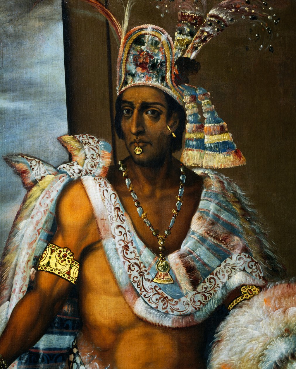 Portræt af Montezuma II Tenochtitlan (cirka 1466-1520), sidste konge af aztekerne af Antonio Rodríguez