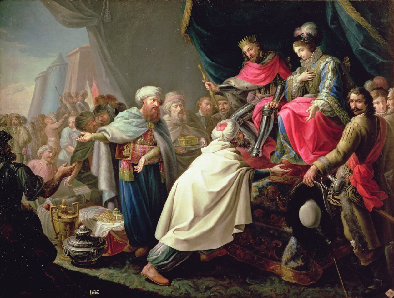 De katolske monarker og de arabiske fyrsters hyldest (olie på lærred) af Antonio Rodríguez