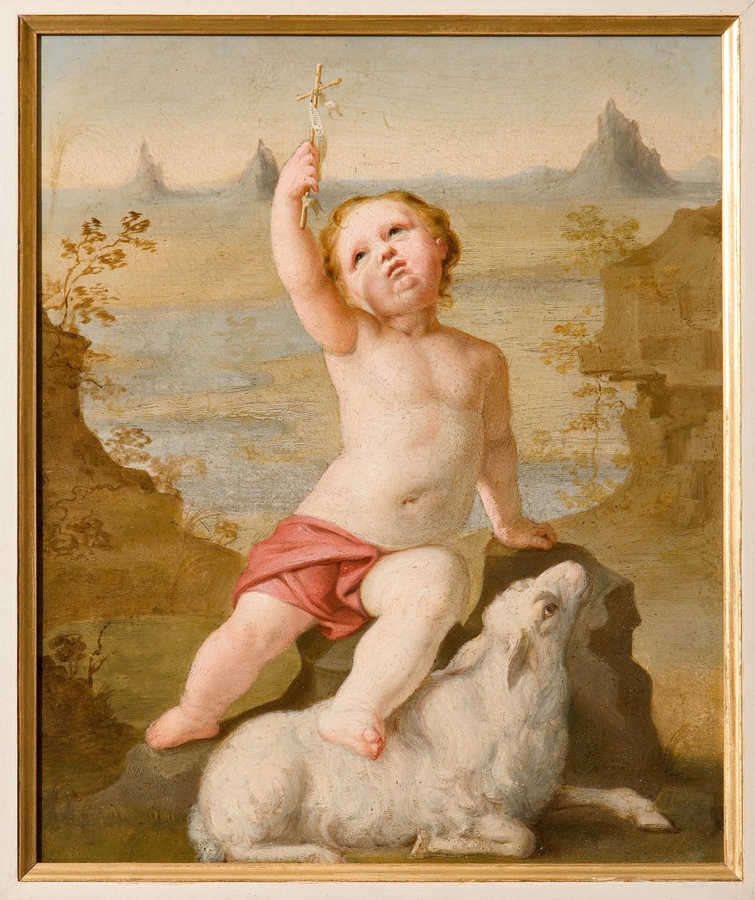 Infant St. John (olie på pap) af Antonio Simonazzi