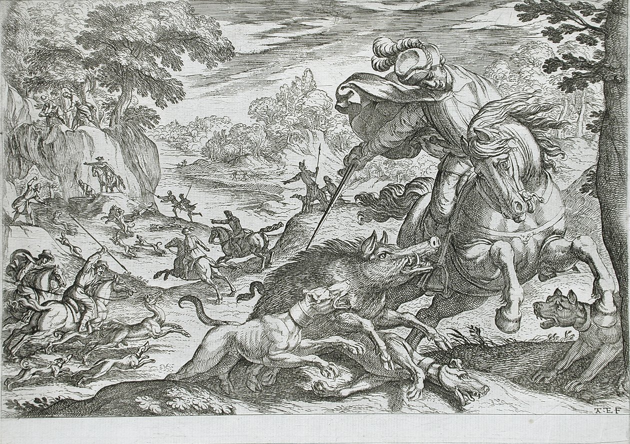 Vildsvinjagt af Antonio Tempesta