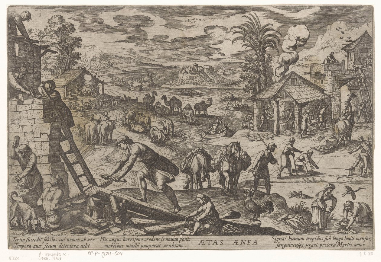 Bronzealder Aetas aenea (titel på objekt) Four Ages of the World (serietitel) af Antonio Tempesta