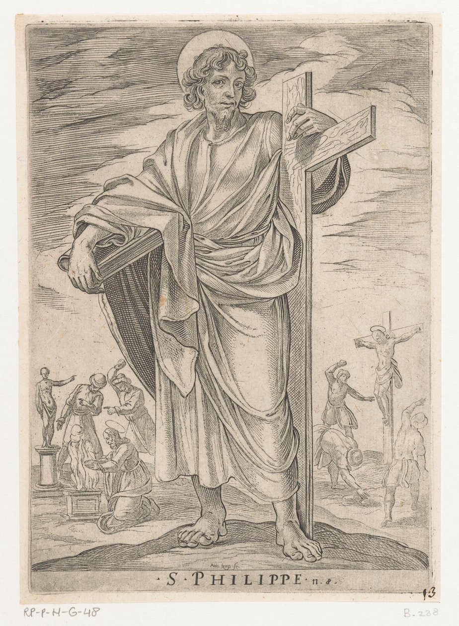 Sankt Philip S. Philippe (titel på objekt) Kristus, Maria og apostlene (serietitel) af Antonio Tempesta
