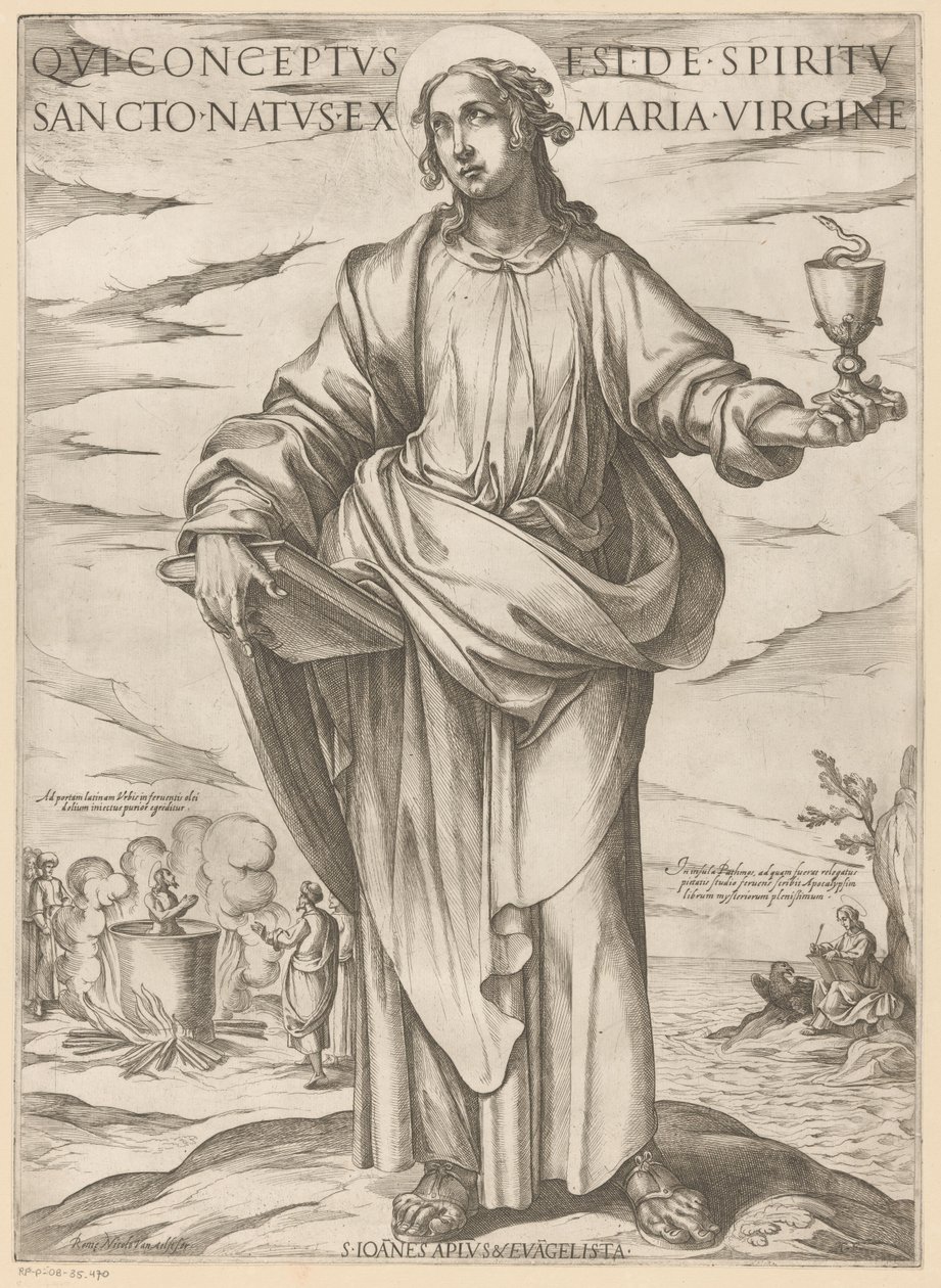 Af Sankt Johannes Som blev undfanget af Helligånden, født af jomfru Maria (titel på objektet) Kristus, Maria og apostlen (serietitel) af Antonio Tempesta