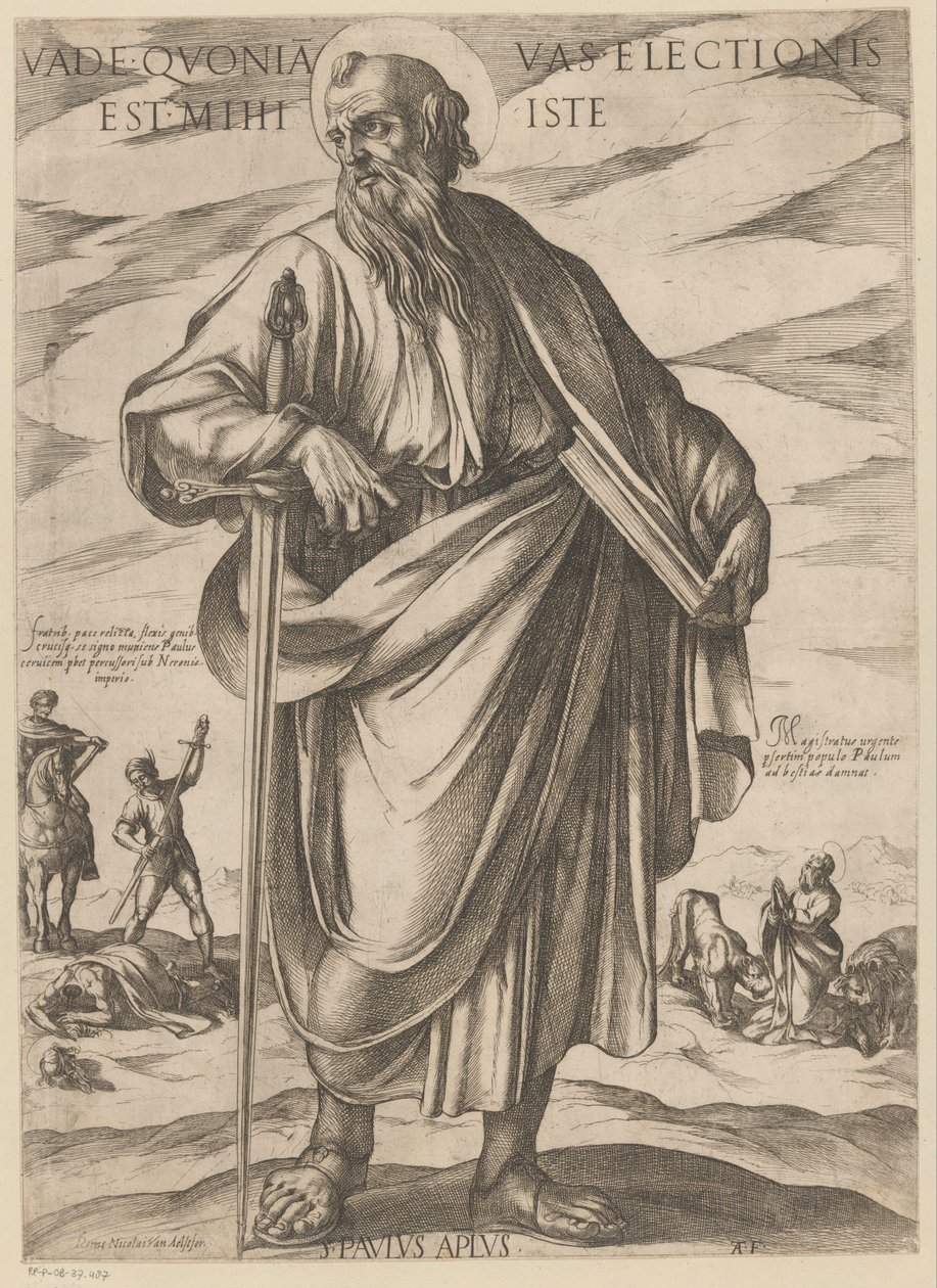 Af Saint Paul Gå, fordi denne varevogn er mit valg (titel på objekt) Kristus, Maria og apostlen (serietitel) af Antonio Tempesta