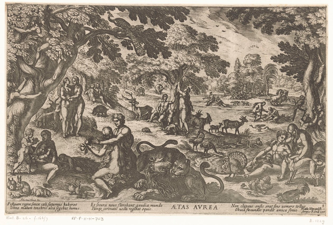 guldalder Aetas aurea (titel på objekt) Four Ages of the World (serietitel) af Antonio Tempesta
