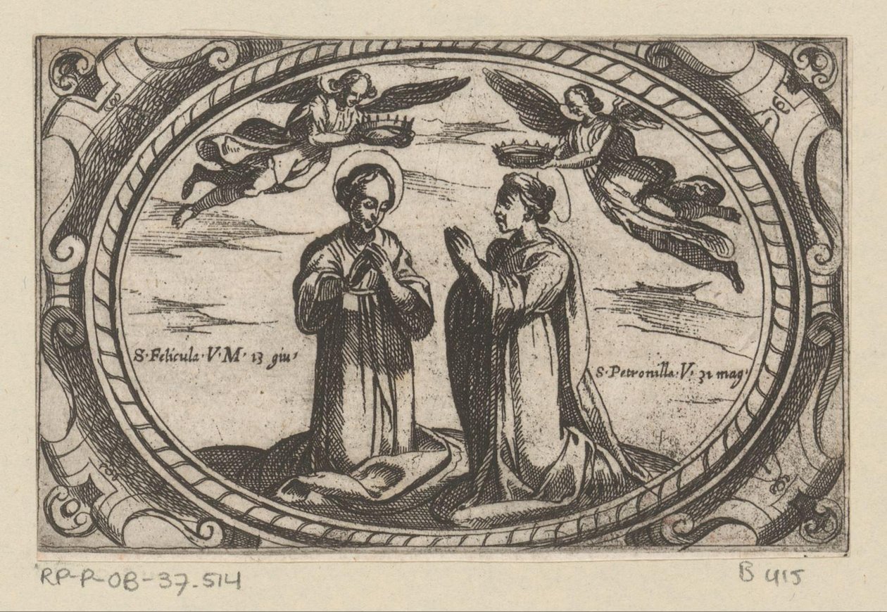 H. Felicula i H. Petronilla Romansk martelaressen (serietitel) Imagini di many virgini Rom nel martyrio (serietitel) af Antonio Tempesta