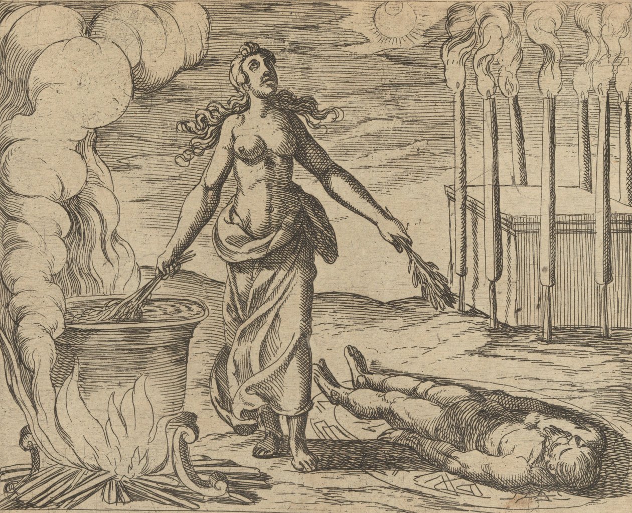 Medea Restoring Aesons Youth Medea,..., Udgivet efter 1606. af Antonio Tempesta