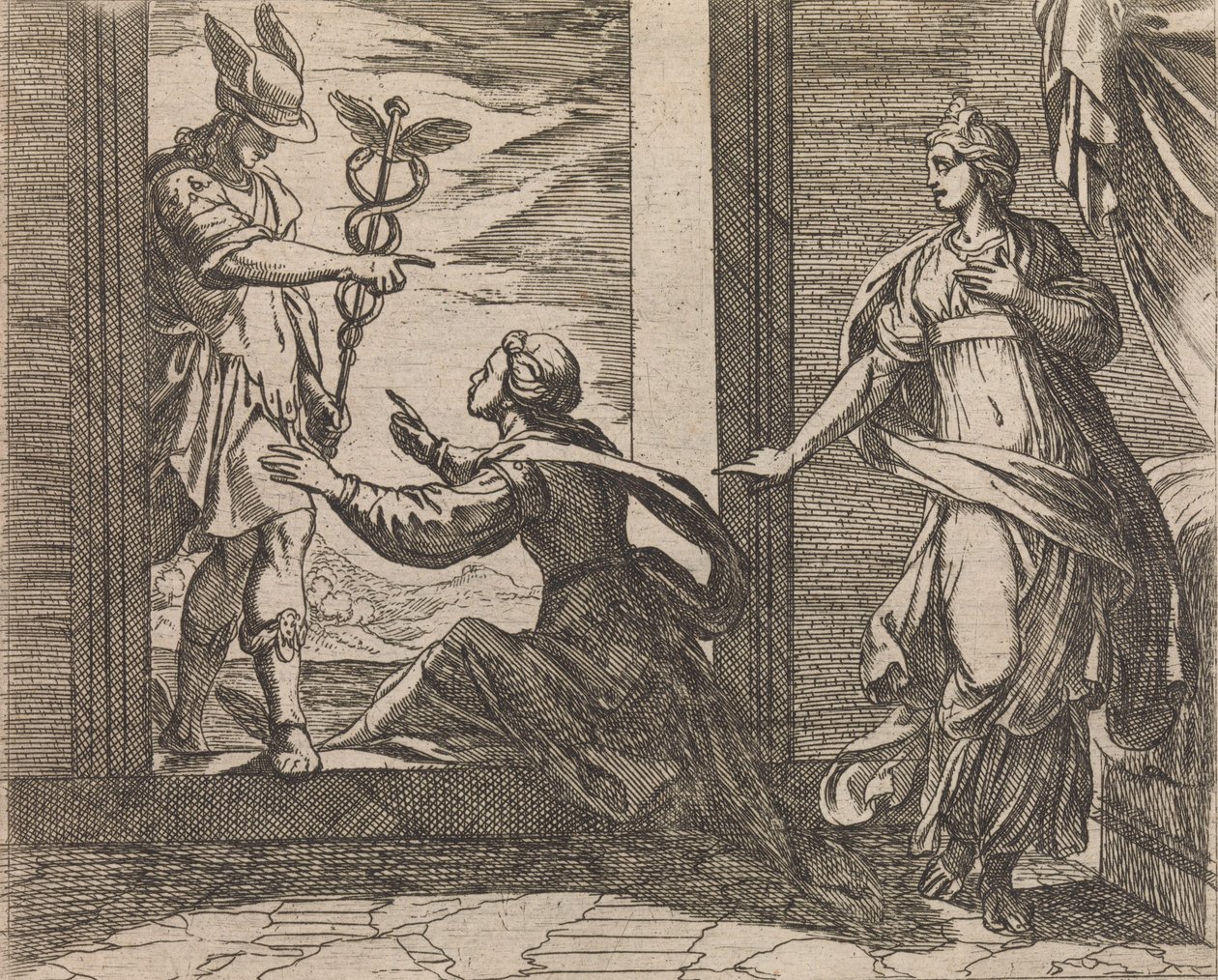 Mercury Turning Mercury to Stone Mercury Turning Stone to Stone..., Udgivet efter af Antonio Tempesta