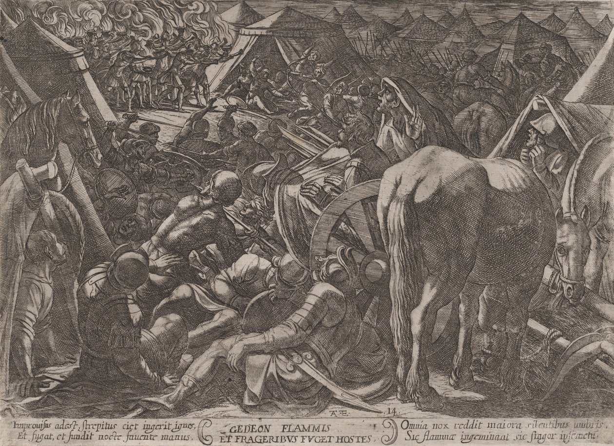 Plade 14: Gideon Terrorizing the Enemy Camp, fra 