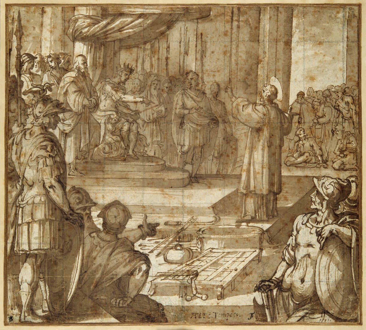 St Lawrence taler i nærværelse af præfekten Decius af Antonio Tempesta