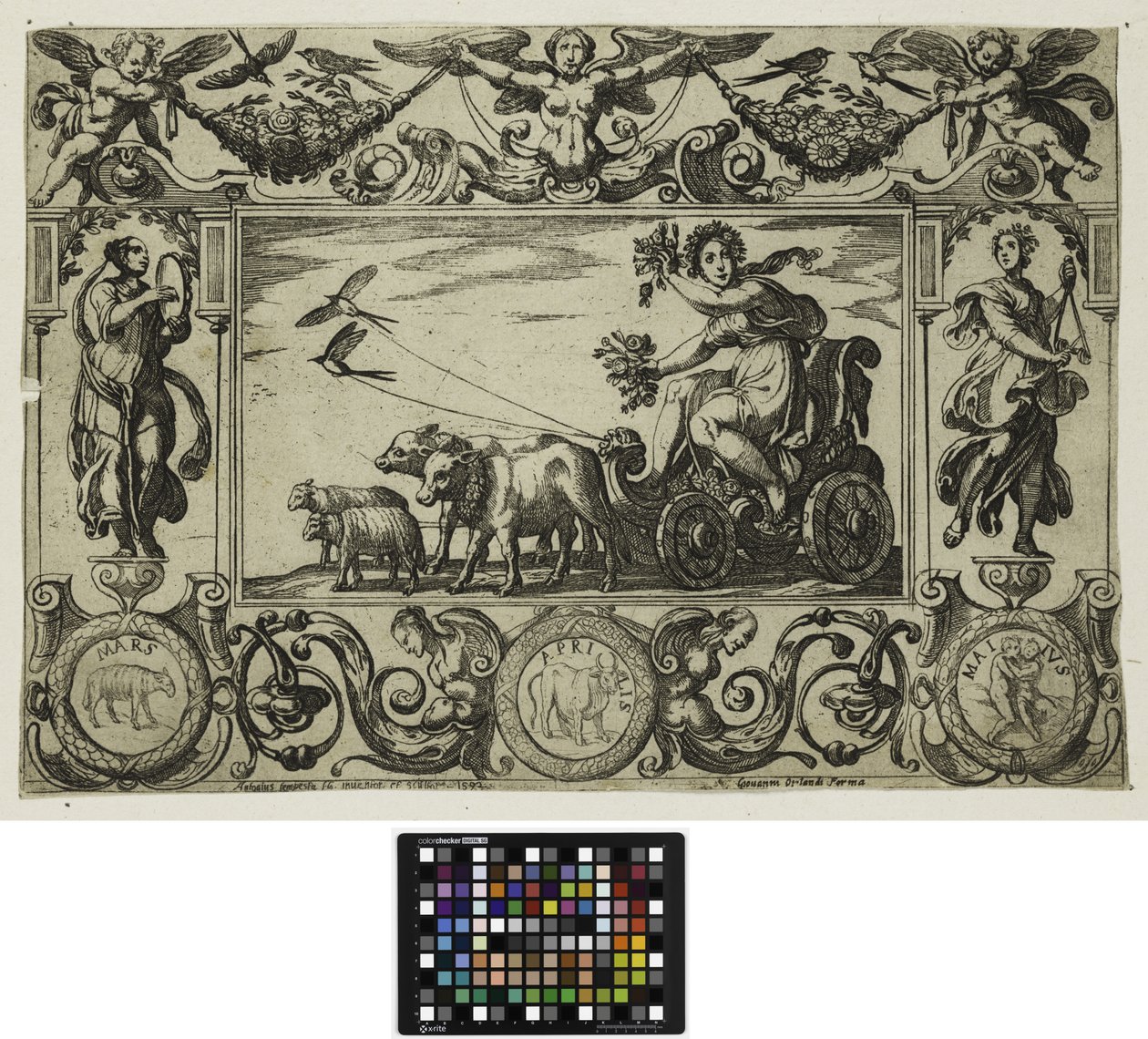 De fire årstider: forår, 1592 af Antonio Tempesta