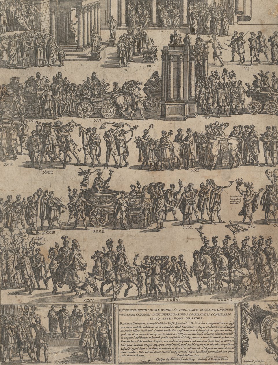 Triumf af en romersk kejser venstre side, 1603. af Antonio Tempesta