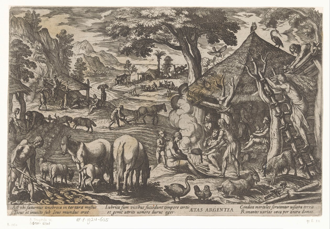 Sølvalder Aetas argentea (titel på objekt) Four Ages of the World (serietitel) af Antonio Tempesta