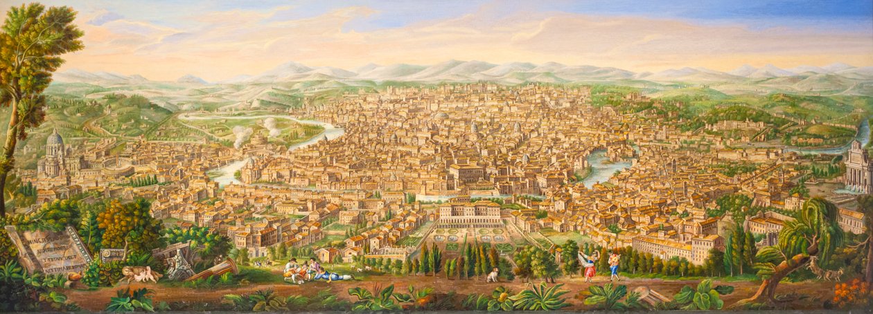 Panoramaudsigt over Rom fra Janiculum Hill af Antonio Testa