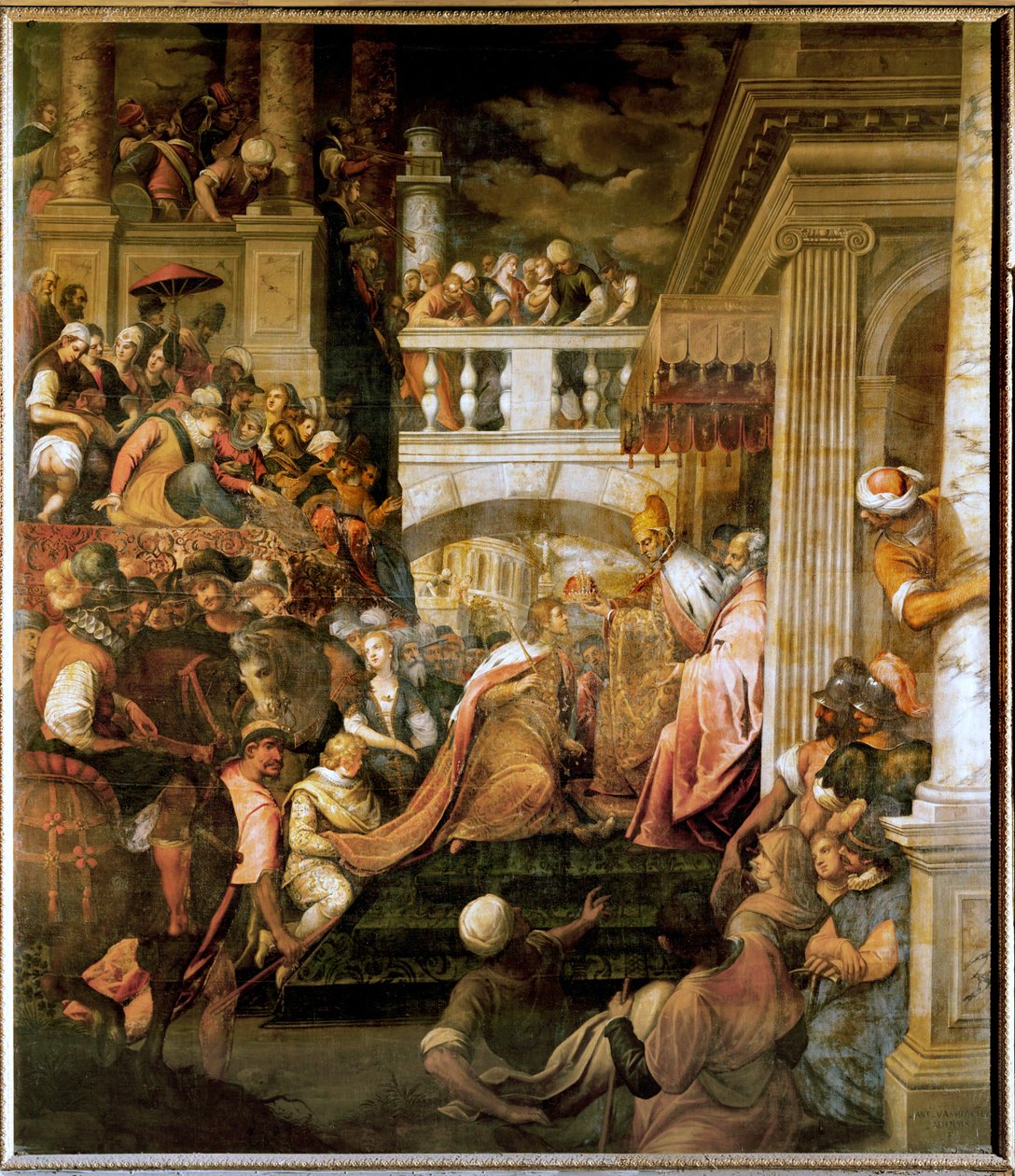 Kroning af Baudoin I, kejser af Byzans (olie på lærred) af Antonio Vassilacchi