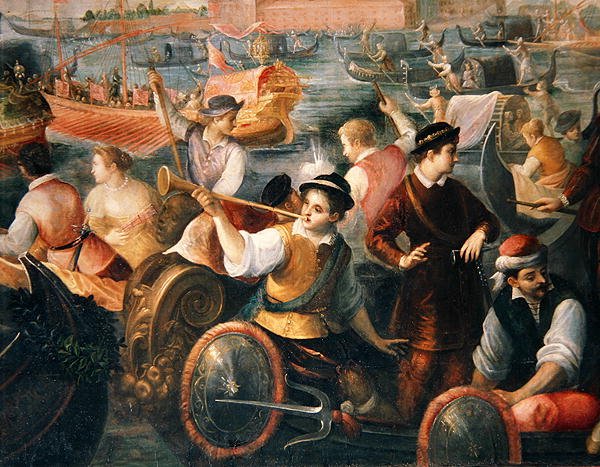 Catarino Cornaros udskillelse i Venedig i 1489 (detalje af 307885) af Antonio Vassilacchi