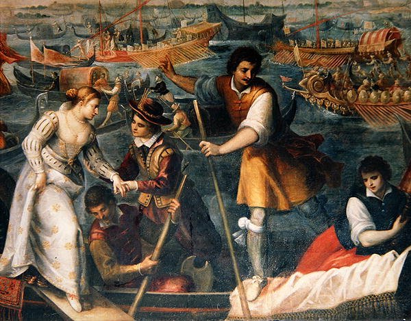Catarino Cornaros landstigning i Venedig i 1489 af Antonio Vassilacchi