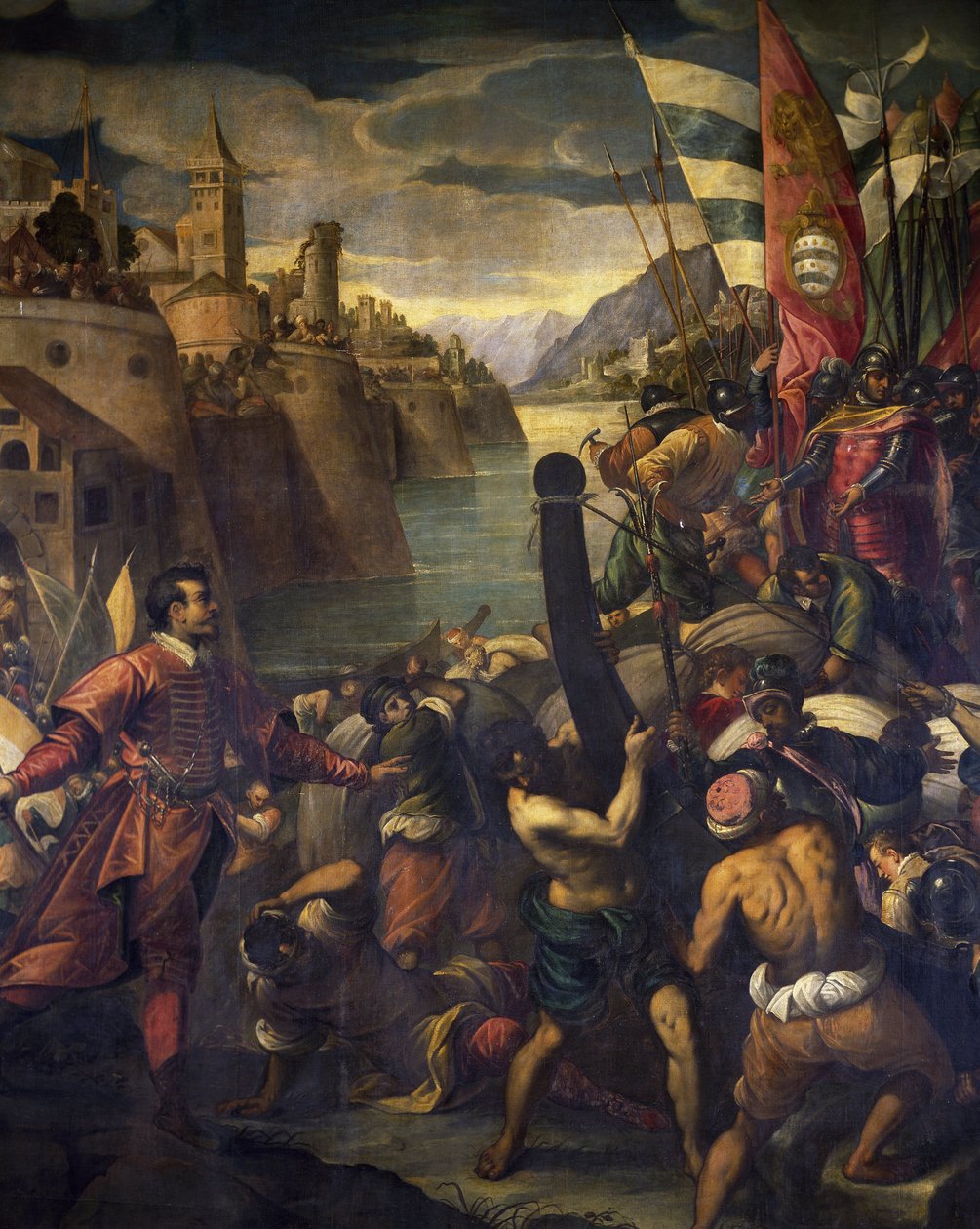 Venetianere og korsfarere erobrer Tyrus af Antonio Vassilacchi